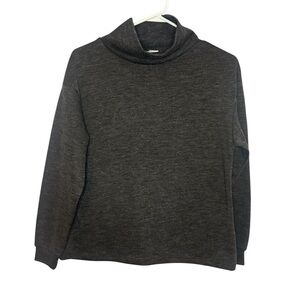 Magaschoni Gray Mock Neck Sweater | Soft Pullover Top Size Small